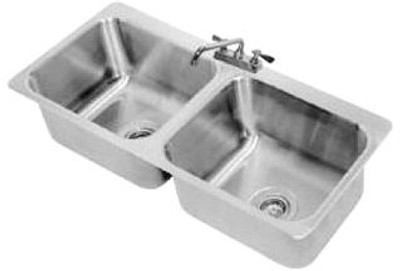 Advance Tabco DI-2-2012 2 Bay Drop-In Sink - 16" x 20" x 12" Bowls Advance Tabco DI-2-2012 2 Bay Drop-In Sink - 16" x 20" x 12" Bowls