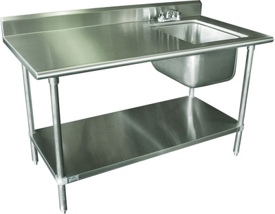Advance Tabco KMS-11B-305R-X 30" x 60" Worktable - Right Sink Advance Tabco KMS-11B-305R-X 30" x 60" Worktable - Right Sink