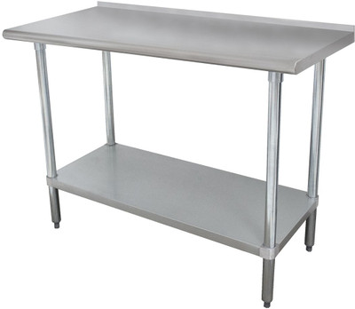 Advance Tabco FLAG-306-X 30x72 S/S Worktable - Backsplash w/Shelf Advance Tabco FLAG-306-X 30x72 S/S Worktable - Backsplash w/Shelf