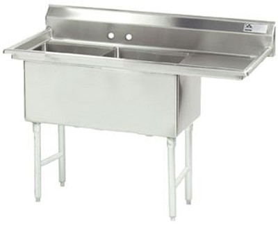 Advance Tabco FC-2-2424-18R-X 2 Compartment Sink - 18" R Drainboard Advance Tabco FC-2-2424-18R-X 2 Compartment Sink - 18" R Drainboard