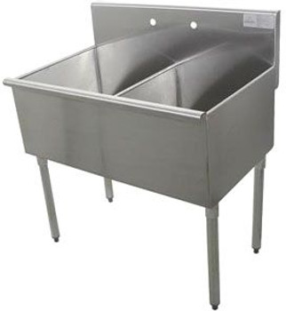 Advance Tabco 4-42-48-X 2 Wide Compartment Sink - 48" Advance Tabco 4-42-48-X 2 Wide Compartment Sink - 48"