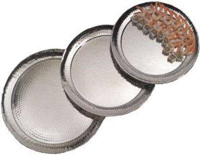 American Metalcraft HMRST1801 Round Hammered Metal Tray - 18" -  Case of 6 American Metalcraft HMRST1801 Round Hammered Metal Tray - 18" -  Case of 6