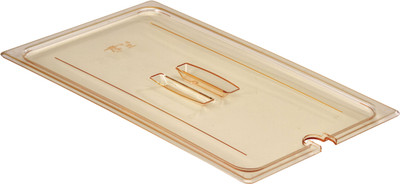 Cambro 10HPCHN150 Full Size High Heat Notched Food Pan Lid w/ Handle Cambro 10HPCHN150 Full Size High Heat Notched Food Pan Lid w/ Handle