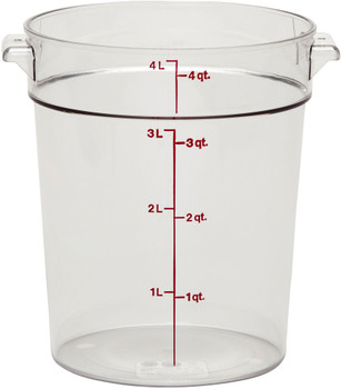 Cambro RFSCW4135 4 Quart Round Polycarbonate Food Storage Container Cambro RFSCW4135 4 Quart Round Polycarbonate Food Storage Container