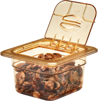 Cambro 60HPL150 1/6 Size High Heat Food Pan Flip Lid w/ Handle Cambro 60HPL150 1/6 Size High Heat Food Pan Flip Lid w/ Handle