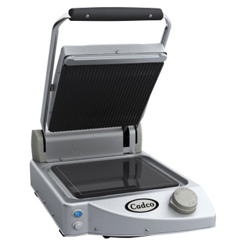 Cadco CPG-20F Double Panini/Clamshell 220-Volt Grill with Smooth Top Plate, Stainless Steel 並行輸入品 Cadco CPG-20F Double Commercial Panini Press w⁄ Ceramic Smooth
