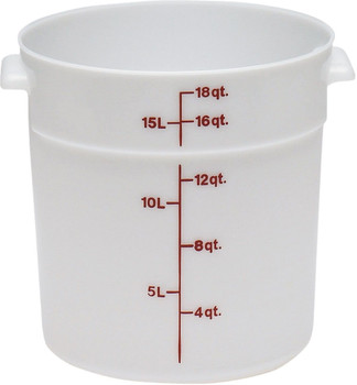 Cambro RFS18148 18 Quart Round Food Storage Container - White Cambro RFS18148 18 Quart Round Food Storage Container - White