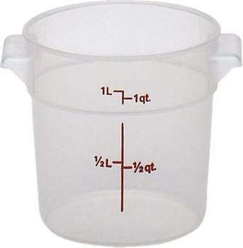 Cambro RFS1PP190 1 Quart Round Translucent Food Storage Container Cambro RFS1PP190 1 Quart Round Translucent Food Storage Container