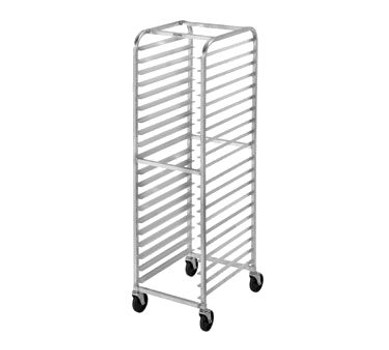 15-Tier Counter-Height End-Load Sheet Pan Rack, Wire Slides, Solid Top,  Aluminum