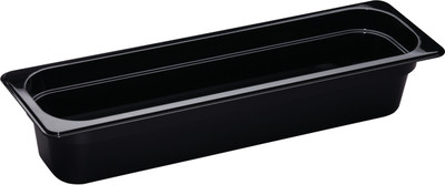 Cambro 24LPHP110 1/2 Size Black High Heat Long Size Plastic Food Pans - 4" Deep Cambro 24LPHP110 1/2 Size Black High Heat Long Size Plastic Food Pans - 4" Deep