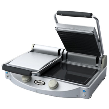 Cadco CPG-20 Double Glass-Ceramic Panini Grill - Grooved Top Cadco CPG-20 Double Glass-Ceramic Panini Grill - Grooved Top