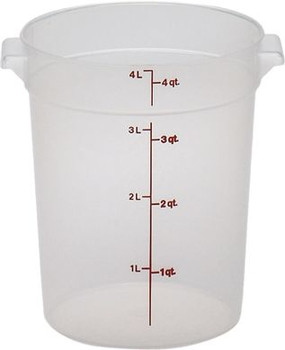 Food Storage Container, 4 Qt, Plastic, White, Square, Cambro 4SFSP148