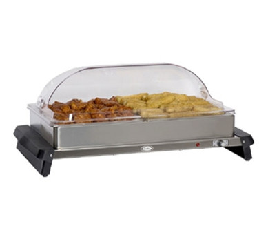 Cadco WTBS-2RT Double Buffet Server with Clear Rolltop Cover Cadco WTBS-2RT Double Buffet Server with Clear Rolltop Cover