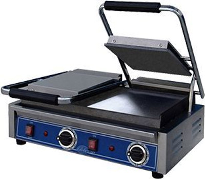 Globe GPGS14D Commercial Panini Press w/ Cast Iron Grooved Top/Smooth  Bottom Plates, 120v - Plant Based Pros