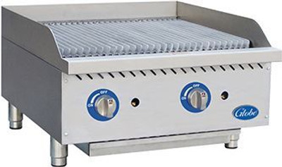Globe GCB24G-SR 24" Charbroiler, Radiant Heat S/S Globe GCB24G-SR 24" Charbroiler, Radiant Heat S/S