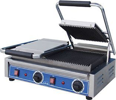 Globe GPGDUE10 Double Panini Grill- 2 Plates Globe GPGDUE10 Double Panini Grill- 2 Plates