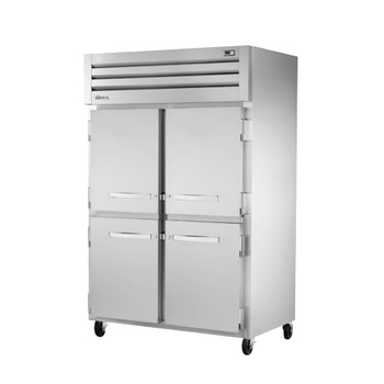 True Manufacturing STG2R-4HS-HC Spec Series 2 Section Refrigerator with Half Height Solid Doors - Aluminum Sides & Interior True Manufacturing STG2R-4HS-HC Spec Series 2 Section Refrigerator with Half Height Solid Doors - Aluminum Sides & Interior