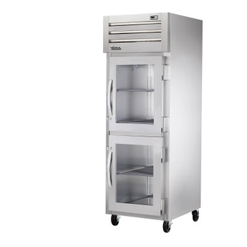 True Manufacturing STG1R-2HG-HC Spec Series 1 Section Refrigerator with Half Height Glass Doors - Aluminum Sides & Interior True Manufacturing STG1R-2HG-HC Spec Series 1 Section Refrigerator with Half Height Glass Doors - Aluminum Sides & Interior