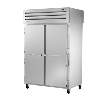 True Manufacturing STG2RPT-2S-2S-HC Spec Series 2 Section Refrigerated Pass Thru with Solid Front and Rear Doors - Aluminum Sides & Inte True Manufacturing STG2RPT-2S-2S-HC Spec Series 2 Section Refrigerated Pass Thru with Solid Front and Rear Doors - Aluminum Sides & Inte