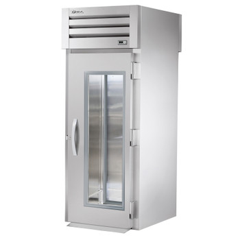 True Manufacturing STR1RRT-1G-1S Spec Series 1 Section Roll Thru Refrigerator with Glass Front and Solid Rear Doors - All Stainless True Manufacturing STR1RRT-1G-1S Spec Series 1 Section Roll Thru Refrigerator with Glass Front and Solid Rear Doors - All Stainless