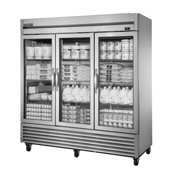 True Manufacturing TS-72G-HC~FGD01 3 Section Refrigerator - Full Height Glass Doors - All Stainless True Manufacturing TS-72G-HC~FGD01 3 Section Refrigerator - Full Height Glass Doors - All Stainless