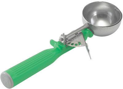 Choice #20 Round Stainless Steel Squeeze Handle Disher - 2 oz.