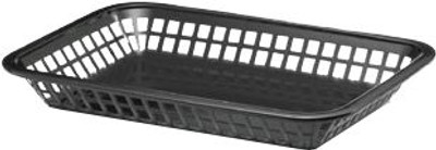 TableCraft 1077BK Black 10 3/4" x 7 3/4" Grande Platter Basket TableCraft 1077BK Black 10 3/4" x 7 3/4" Grande Platter Basket