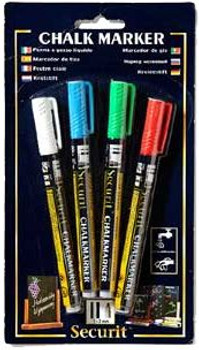 American Metalcraft BLSMA510WT Securit All-Purpose Small Tip White Chalk  Marker - 2/Pack
