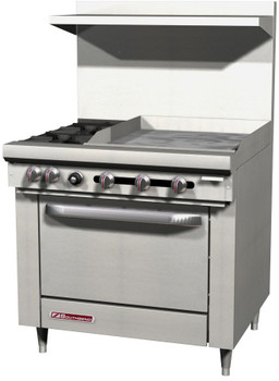 Southbend S36D-1G S-Series 36" Gas Range with 4 Burners - 12" Manual Griddle - Standard Oven Southbend S36D-1G S-Series 36" Gas Range with 4 Burners - 12" Manual Griddle - Standard Oven