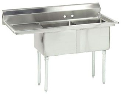 Advance Tabco FE-2-1620-18L-X 52.5" 2 Compartment Sink - 18" L Drainbd Advance Tabco FE-2-1620-18L-X 52.5" 2 Compartment Sink - 18" L Drainbd