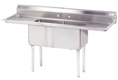 Advance Tabco FE-2-1620-18RL-X 68" 2 Compartment Sink - 18" R&L Drainbd Advance Tabco FE-2-1620-18RL-X 68" 2 Compartment Sink - 18" R&L Drainbd