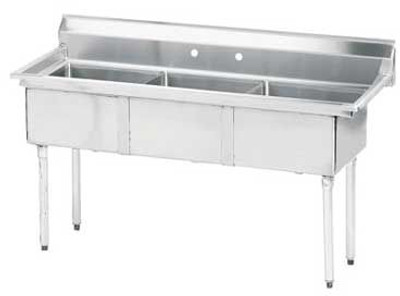 Advance Tabco FE-3-1812-X 3 Compartment Sink - 59" Advance Tabco FE-3-1812-X 3 Compartment Sink - 59"