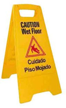Winco WCS-25 English and Spanish Wet Floor Sign