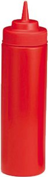 TableCraft 11253K Wide Mouth 12oz. Squeeze Bottle Red TableCraft 11253K Wide Mouth 12oz. Squeeze Bottle Red