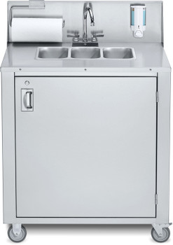 Crown Verity CV-PHS-3C Portable Hand Sink -  3 Compartment - Cold Only Crown Verity CV-PHS-3C Portable Hand Sink -  3 Compartment - Cold Only