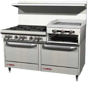 Southbend S60DD-2RR S-Series 60" 6 Burner Range with 24" Raised Griddle/Broiler Southbend S60DD-2RR S-Series 60" 6 Burner Range with 24" Raised Griddle/Broiler