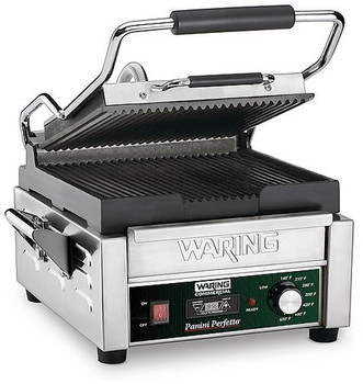 Waring WPG150TB Grooved Panini Grill - 9.75 x 9.25 Waring WPG150TB Grooved Panini Grill - 9.75 x 9.25