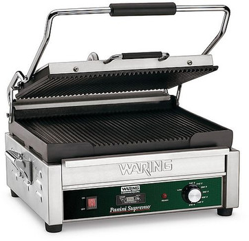 Waring WPG250TB Grooved Panini Grill - 14.25 x 11 Waring WPG250TB Grooved Panini Grill - 14.25 x 11