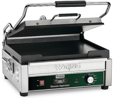 Waring WFG250T Tostato Supremo Panini Grill - Medium Flat Surface w/ Timer - 14 1/2" x 11" Waring WFG250T Tostato Supremo Panini Grill - Medium Flat Surface w/ Timer - 14 1/2" x 11"