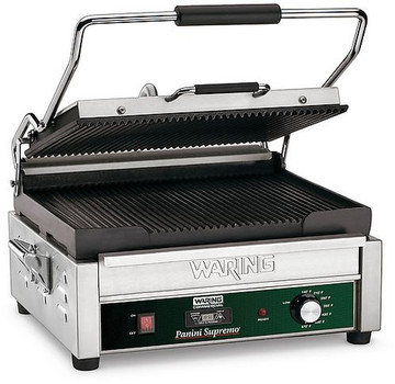 Waring WPG250T Grooved Panini Grill - w/ Timer - 14.25 x 11 Waring WPG250T Grooved Panini Grill - w/ Timer - 14.25 x 11