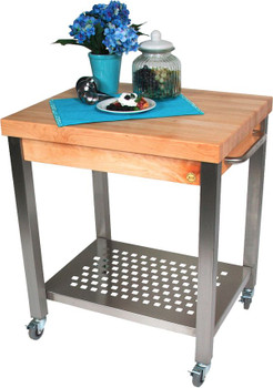 John Boos CUCT04 Cucina Technica Butcher Block Cart - 24" x 24" John Boos CUCT04 Cucina Technica Butcher Block Cart - 24" x 24"