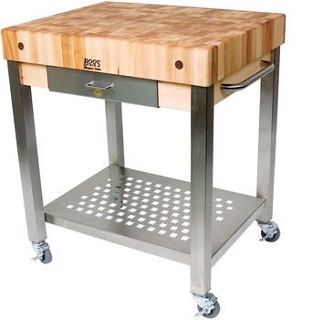 John Boos CUCT24 Cucina Technica Butcher Block Cart - 30" x 24" John Boos CUCT24 Cucina Technica Butcher Block Cart - 30" x 24"