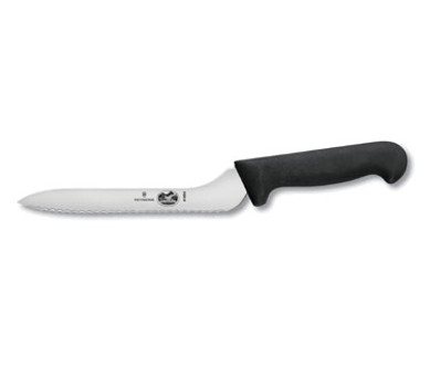 Victorinox 7.6058.16 7 1/2" Offset Bread Knife - Black Nylon Handle
