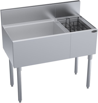 Krowne KR19-M36L-10 Ice Bin with Cold Plate and Bottle Section on the Right - 36" Krowne KR19-M36L-10 Ice Bin with Cold Plate and Bottle Section on the Right - 36"