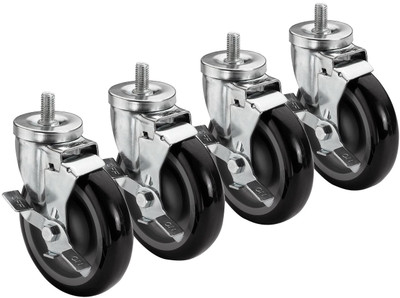 Krowne 28-141S Threaded Swivel Stem Casters w/Brake - 5" - 1/2" Stem Krowne 28-141S Threaded Swivel Stem Casters w/Brake - 5" - 1/2" Stem