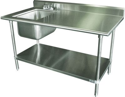 Advance Tabco KMS-11B-305L 30" x 60" Worktable - Left Sink Advance Tabco KMS-11B-305L 30" x 60" Worktable - Left Sink