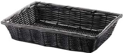 TableCraft 2488 14" x 10" x 3" Hand-Woven Basket - Black TableCraft 2488 14" x 10" x 3" Hand-Woven Basket - Black