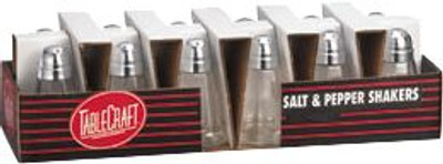 TableCraft C80-12 1-1/2 oz. Glass Salt/Pepper Shaker TableCraft C80-12 1-1/2 oz. Glass Salt/Pepper Shaker