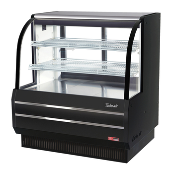 Turbo Air TCGB-48DR-W(B) 48" Non- Refrigerated Bakery Case, Curved Glass - Display Case Series