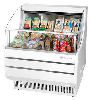 Turbo Air TOM-30SB-N Horizontal Open Display Merchandiser Slim-Line - 4.7 Cu. Ft.